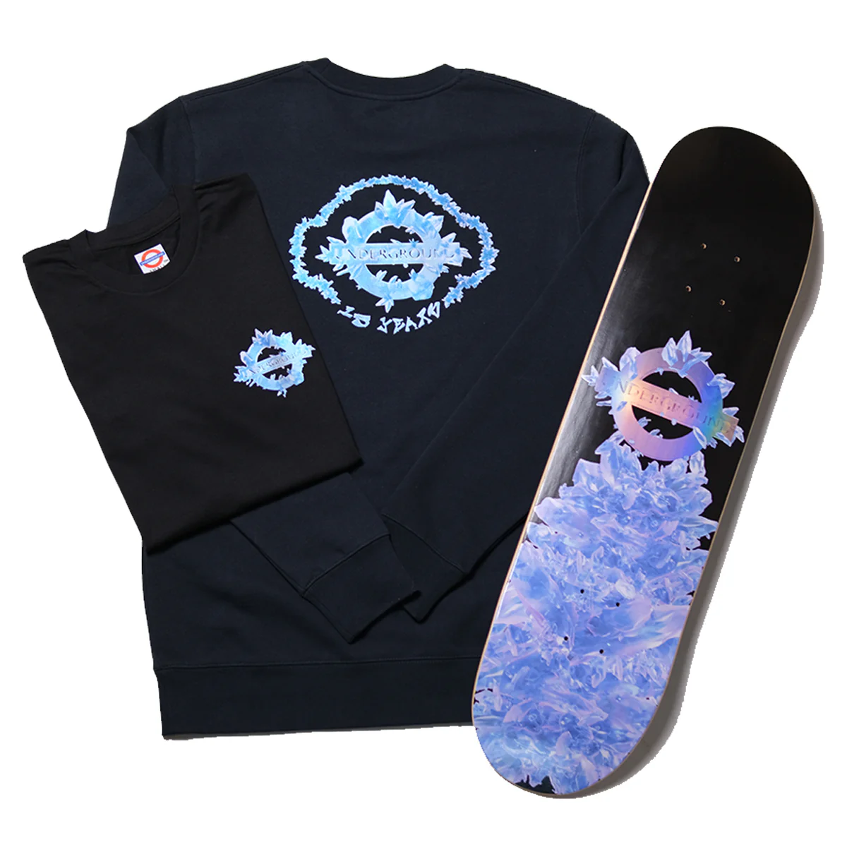 Underground 15 Year Logo Crystals Crew - Navy - Image 3