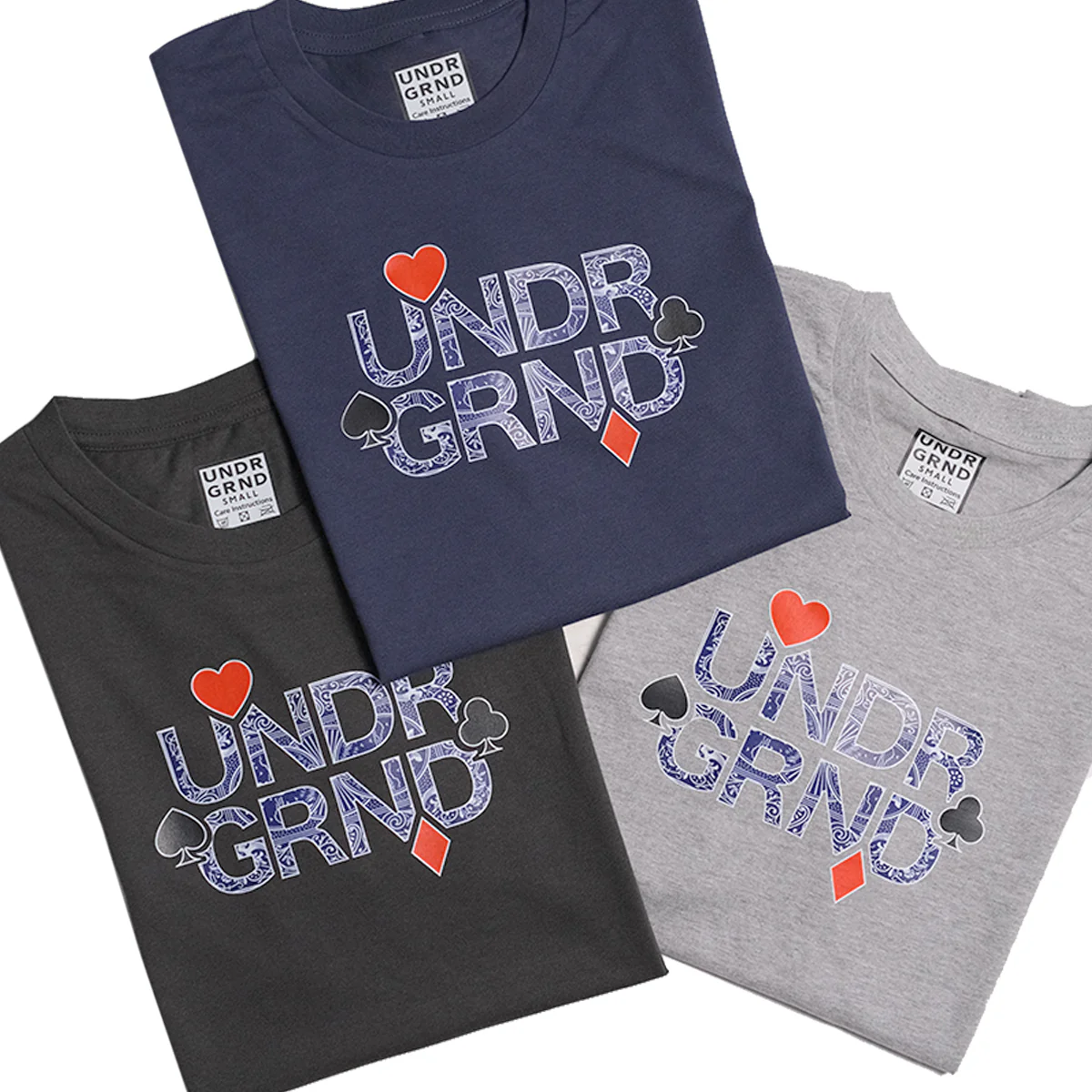 Underground "Cards" T-Shirt - Navy - Image 2