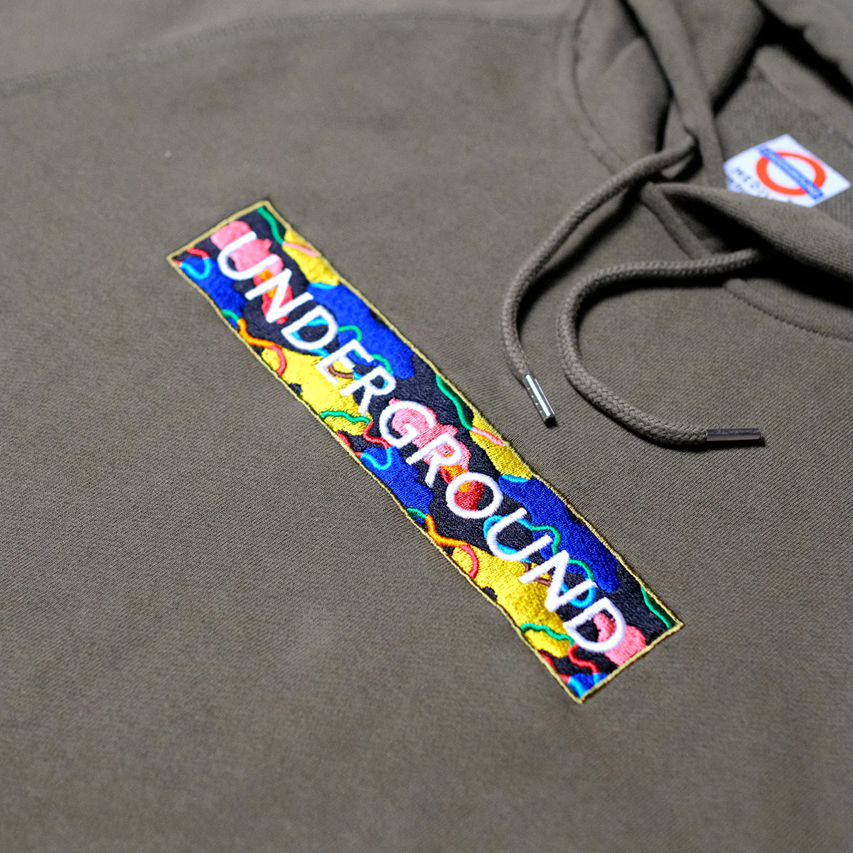 Underground Cloud Camo Box Logo Hoodie - Army Green - Image 2