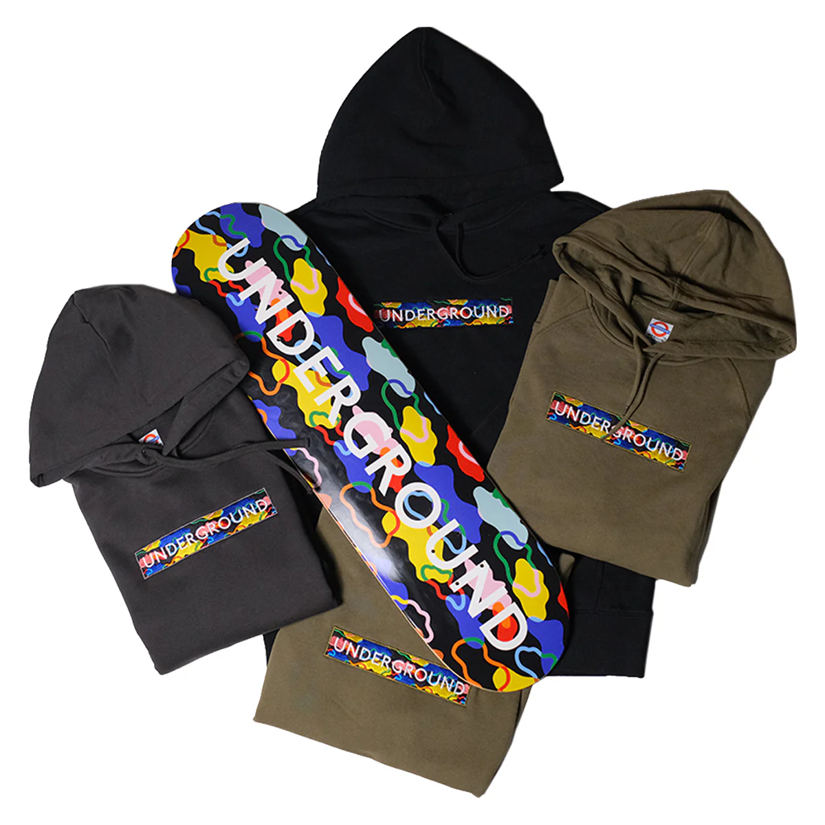 Underground Cloud Camo Box Logo Crew Neck - Army Green - Image 4